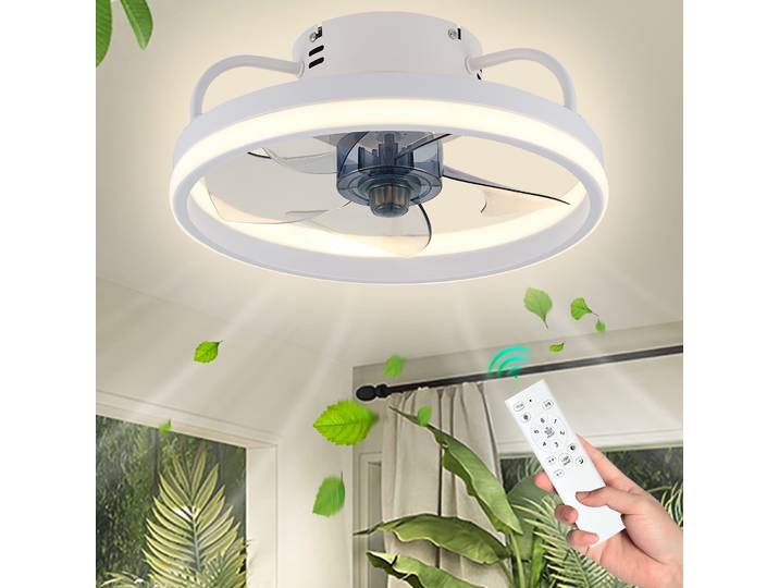 55W ventilateur de plafond intelligent ventilateurs avec lumières télécommande chambre décor ventilateur lampe 33cm Air lames invisibles silencieux