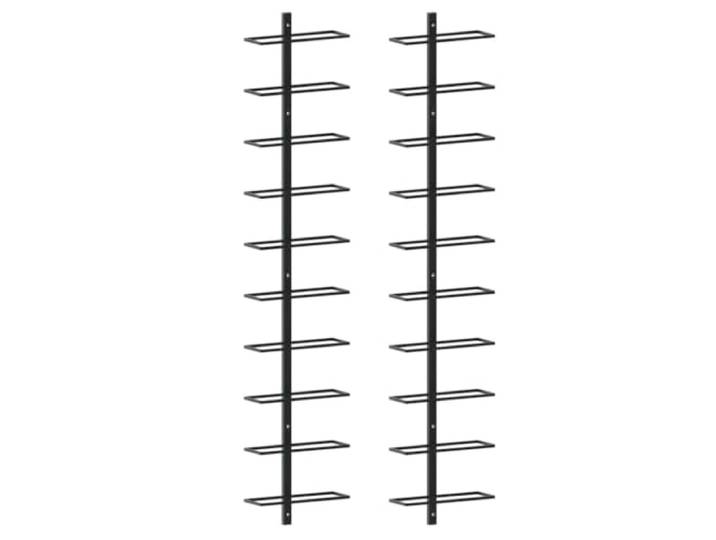 KDVXBCQJH Wand-Weinregal Metall für 20 Flaschen, 2er-Set, Schwarz Platzsparende Wandmontage für Küche und Esszimmer: Schlanke Halterung präsentiert Weine stilvoll und griffbereit.