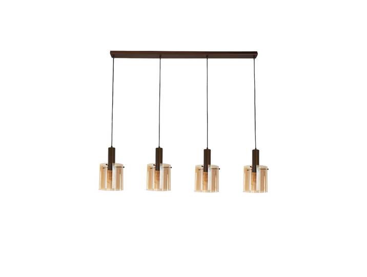 Lineare Design Pendellampe „Sweden“, 4-Flammig Mocca, Rauchglas Searchlight
