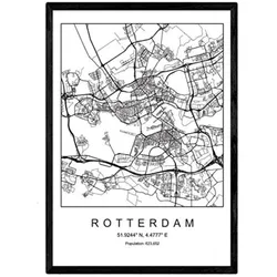 POSTER Rotterdam Skandinavischen Stil A4 Rahmenlos