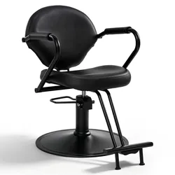 BarberPub Friseurstuhl, Friseursessel, Friseureinrichtung mit Hydraulikpumpe 360° Drehbar, Bedienungsstuhl Höhenverstellbar, Barber Stuhl Friseurstühle Kunstleder, 2079 (Schwarz)