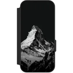 Nivocase Klapphülle für Google Pixel 9a Handyhülle aus Kunst Leder NIVOflip schwarz Alpspitze Berg Schnee (Google Pixel 9a), Smartphone Hülle, Schwarz