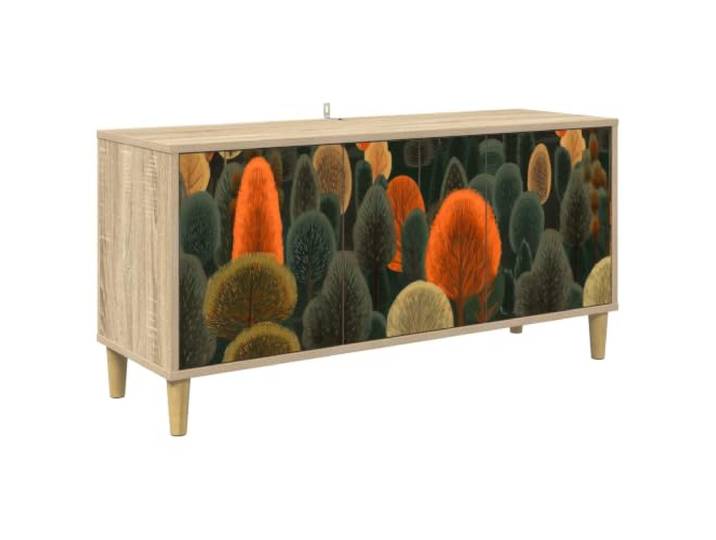 VIHHQGC TV-Schrank ZAANDAM 102x33x50 cm Sonoma Holzwerkstoff Stabile Holzwerkstoff-Konstruktion, viel Stauraum, erhöhte Füße, pflegeleichte Oberfläche, modernes Sonoma-Dekor