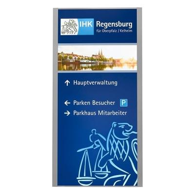 MADRID Silver Line Außenaufsteller mit einseitiger LED-Beleuchtung, 250 x 100 cm
