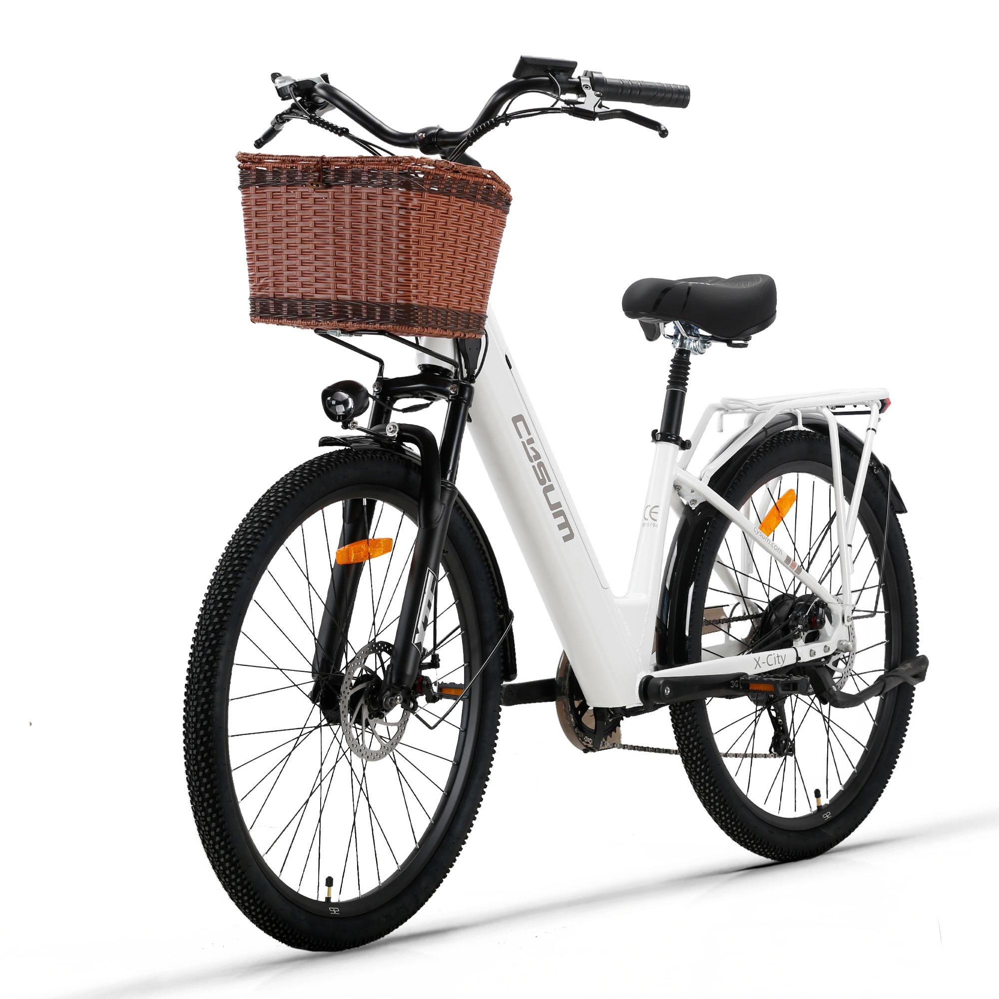 X-CITY City-Elektrofahrrad für Erwachsene, 250W, Aluminiumrahmen, 25 km/h, 48V, abnehmbarer Akku, mechanische Scheibenbremsen, bis zu 80 km Reichweite