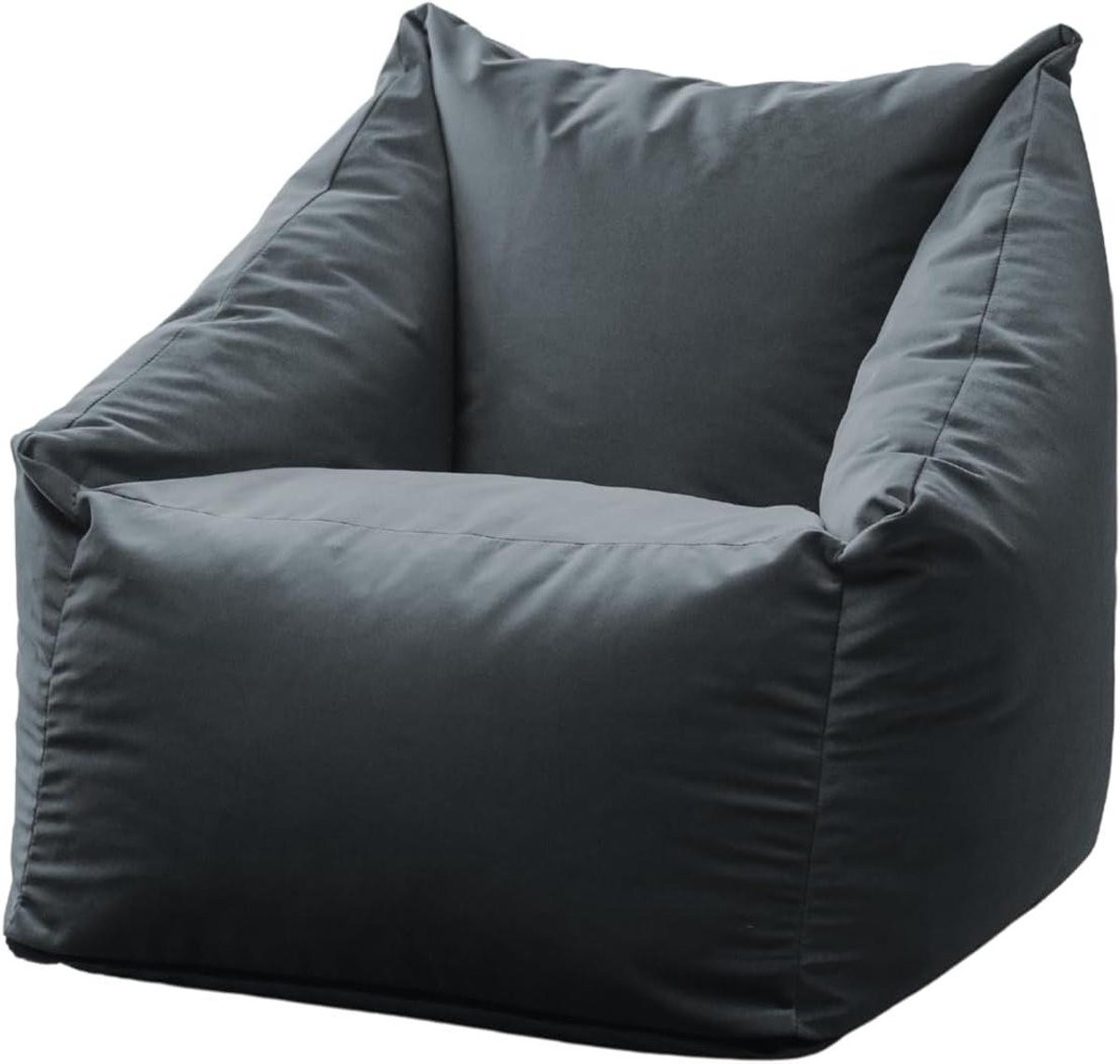Grijs Fluwelen Zitzak Poef met Afneembare Hoes - 61 x 62 cm