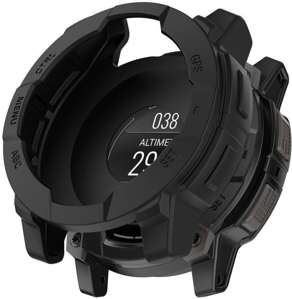 INCOVER Garmin Instinct 3 AMOLED / Solar (50mm) - Bumper Silikone Cover - Sort