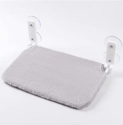 Inspire Picks Foldable Plush Mesh Cat Window Hammock With Strong Suction Cups plush Grey