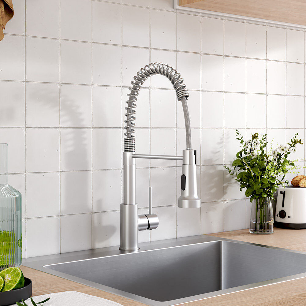Belfry Kitchen Ailsa Kitchen Faucet Side Spray Brushed Nickel