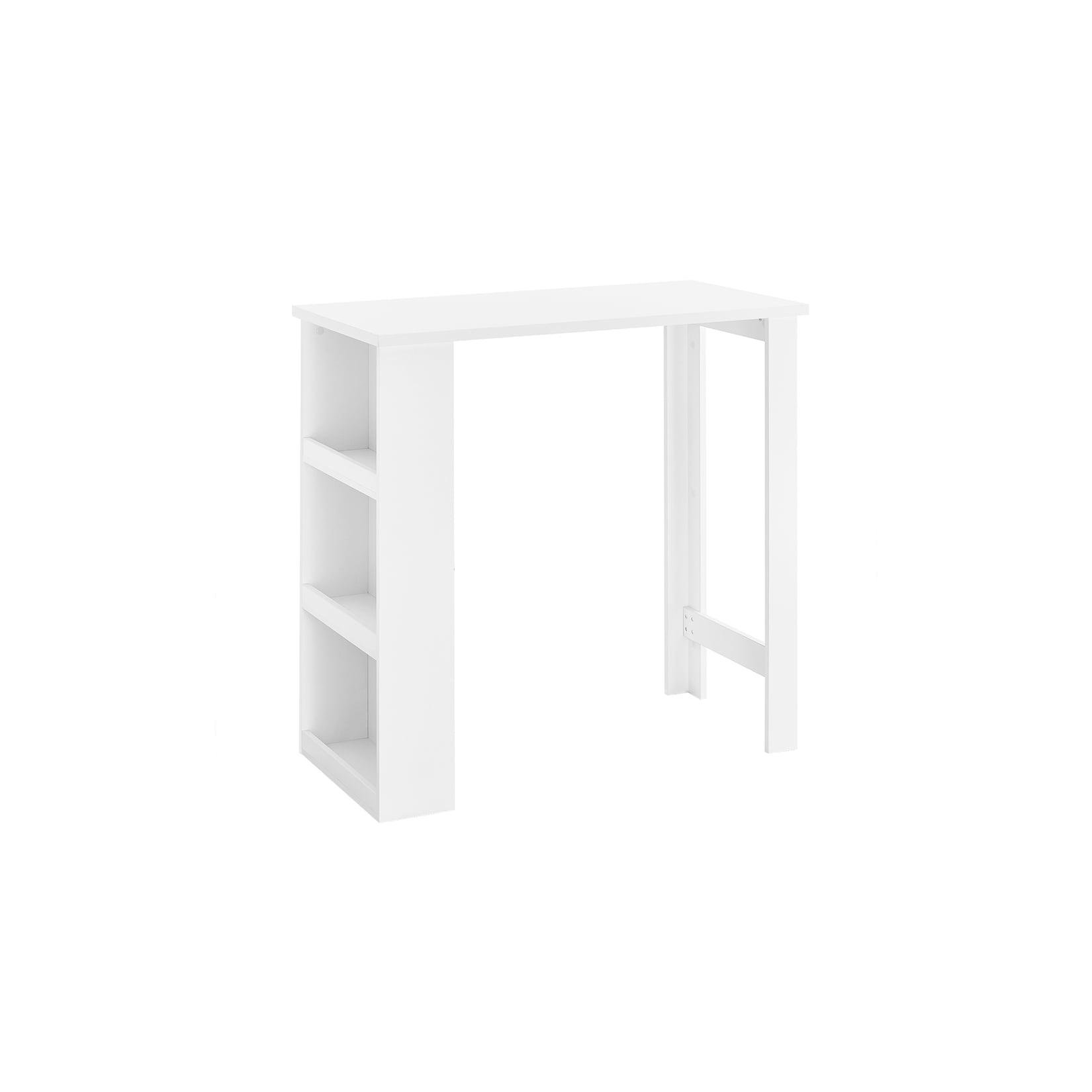 SoBuy Bartisch mit 3 Fächern Weiß 112x57x106cm Modern