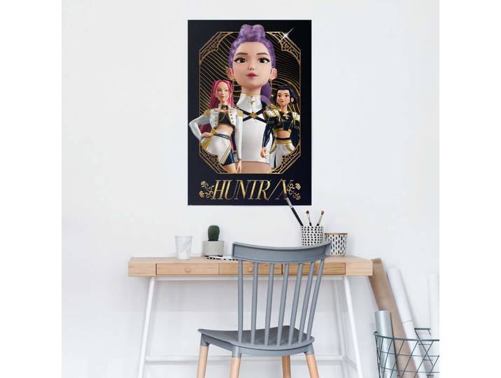 Poster REINDERS K-Pop - Demon Hunters , farbe bild(er): schwarz, Bilder, B/H/T: 61cm x 91,5cm x 0,1cm, 1 Stk., Papier, Poster, Teenager Zimmer - Bilderdruckpapier - Cartoons & Charaktere 61x91,5 cm, B:61cm H:91,5cm T:0,1cm