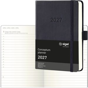 Sigel Taschenkalender C2711, Conceptum, Jahr 2027, 1 Tag auf 1 Seite, Hardcover, A6