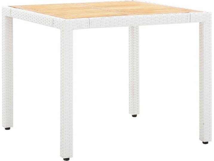 vidaXL Ensemble de jardin 5 pièces Poly rotin blanc