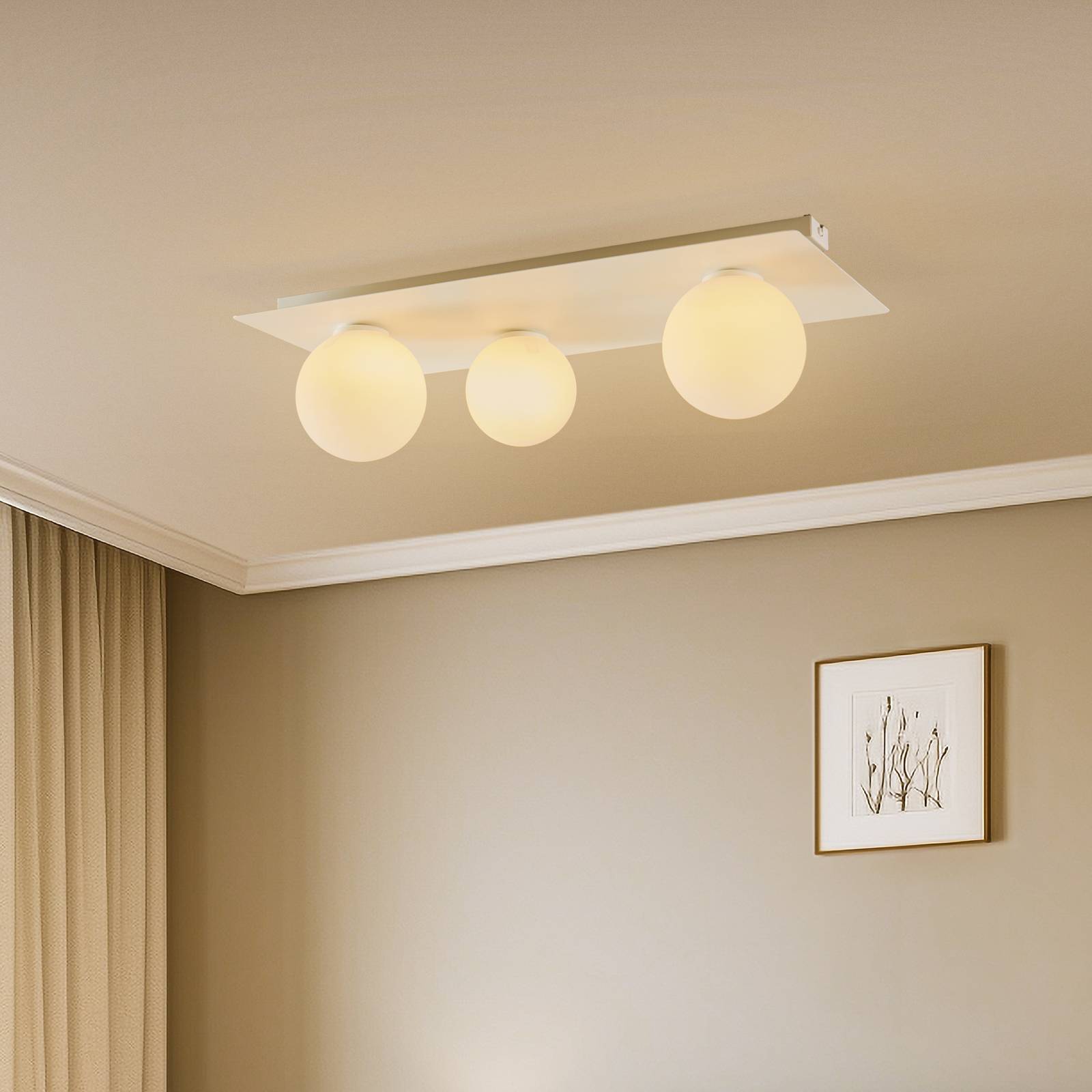 Deckenlampe Firn SIGMA, dimmbar, weiß / opal, für Wohn- / Esszimmer, Metall, Modern, Deckenlampe