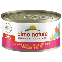 Almo Nature HFC Jelly 70g Dose Katzennassfutter 24 x 70 Gramm Lachs & Huhn
