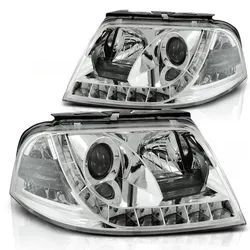 Scheinwerfer LED Tagfahrlicht Optik passend für VW Passat 3BG 2000–05 Chrom