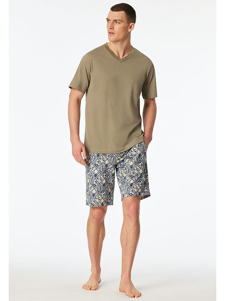 Schiesser Pyjama-Oberteil in Khaki - 50