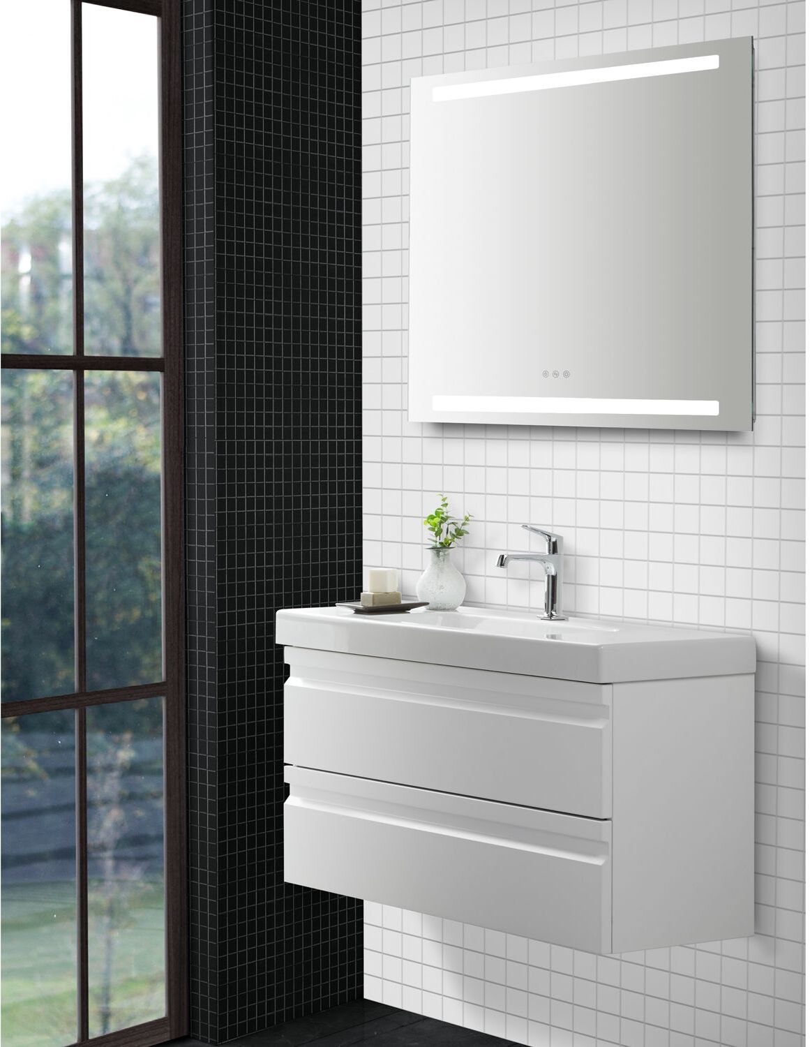 Dansani DSC Badspiegel mit LED-Beleuchtung und Lichtregler, 80 cm in der Special Collection, Spiegel, 94080,