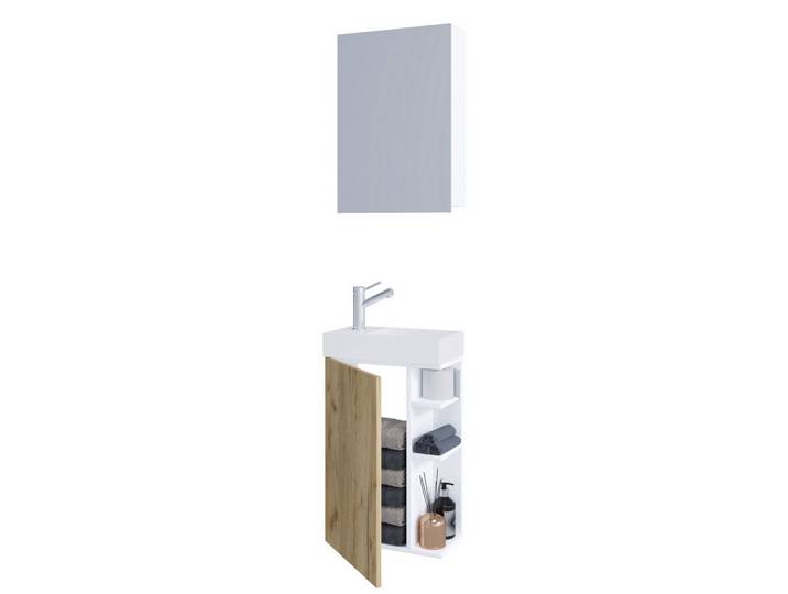 Badezimmer Lumia 3-tlg. Weiß/Honigeiche