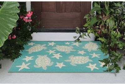 Liora Manne Lush Decor Esencia Turtle And Stars Indoor/Outdoor Mat