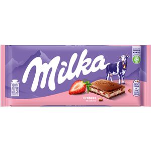 Milka Tafelschokolade Erdbeer, 100g