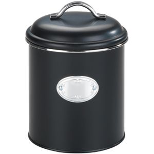 Wenko Vorratsdose Nero 54068100, aus Metall, 1,6 Liter, schwarz, luftdicht