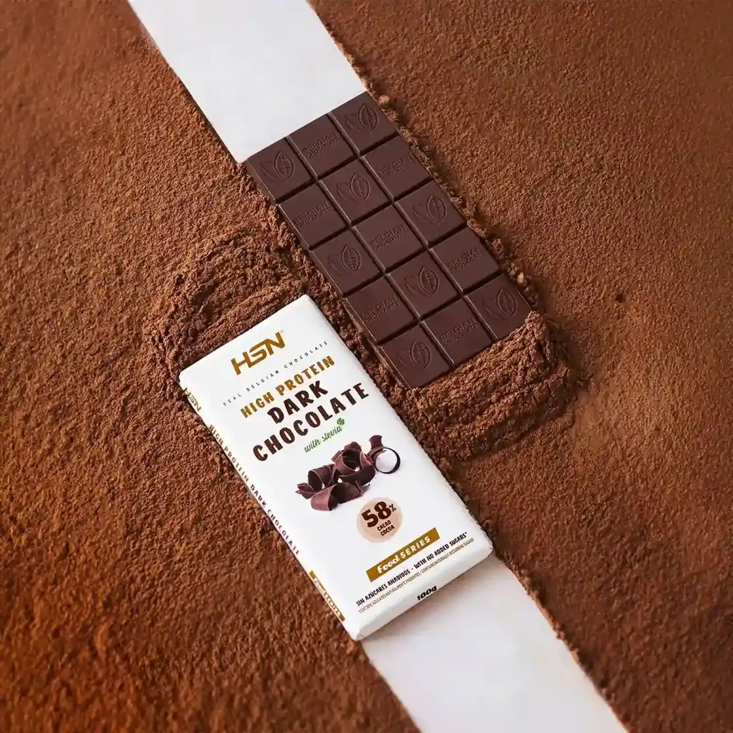 HSN Tableta chocolate negro hiperproteico con stevia (sin azúcar) - 100g - Snacks y Tentempiés -  - 5  Servicios