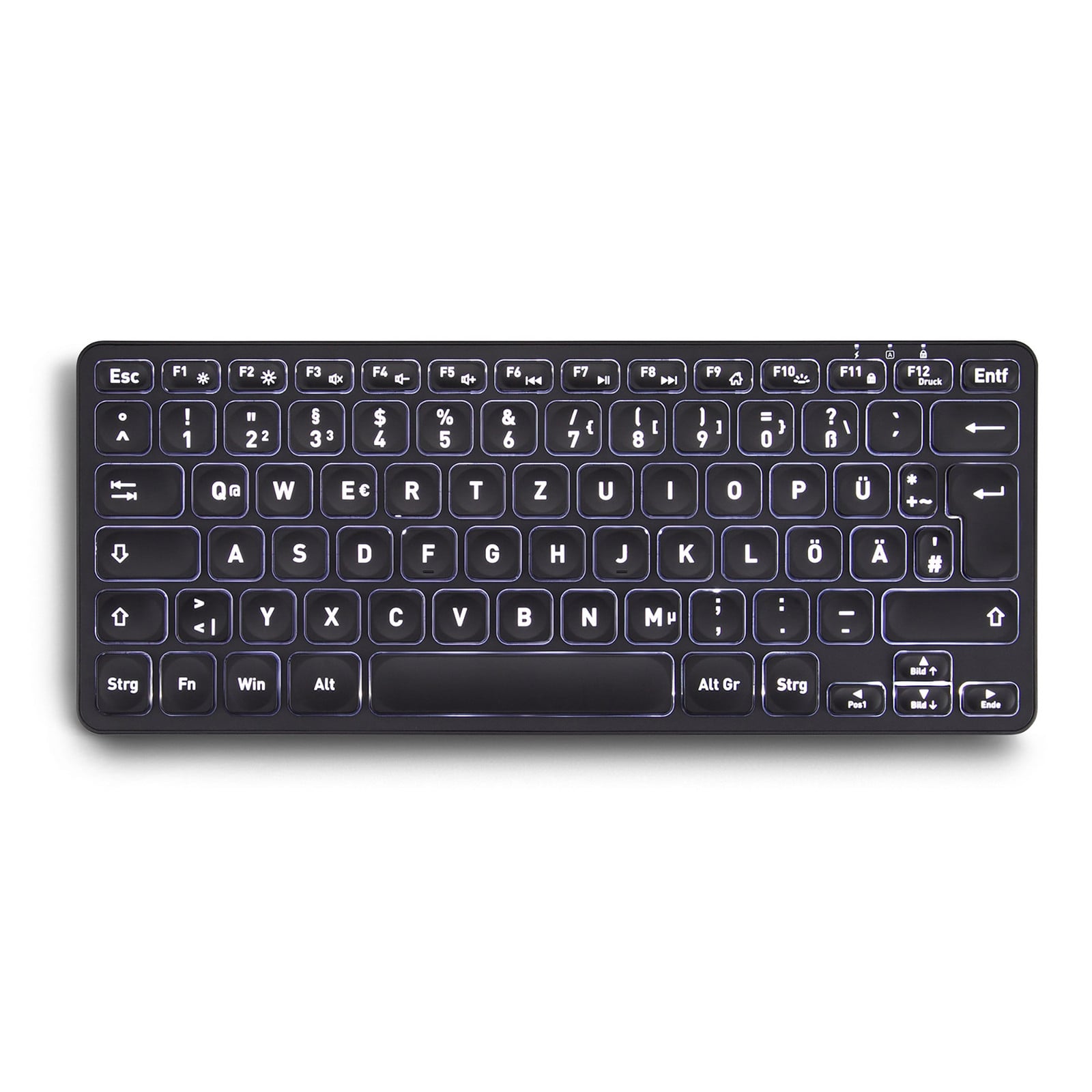 Perixx PERIBOARD-732B Mini-draadloos toetsenbord met verlichting, zwart