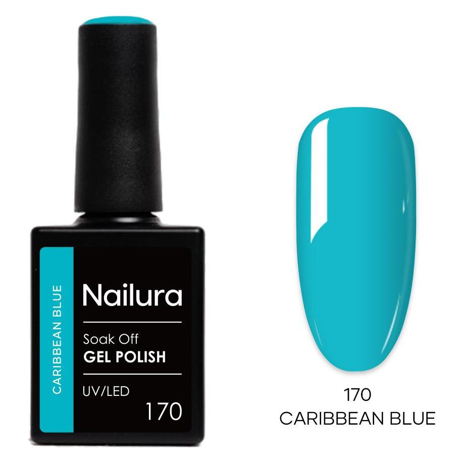 Nailura - Gel Polish 170 - Caribbean Blue - 10 ml (Caribbean Blue, Gel-Effekt Nagellack, UV-Gel Lack) (70189)