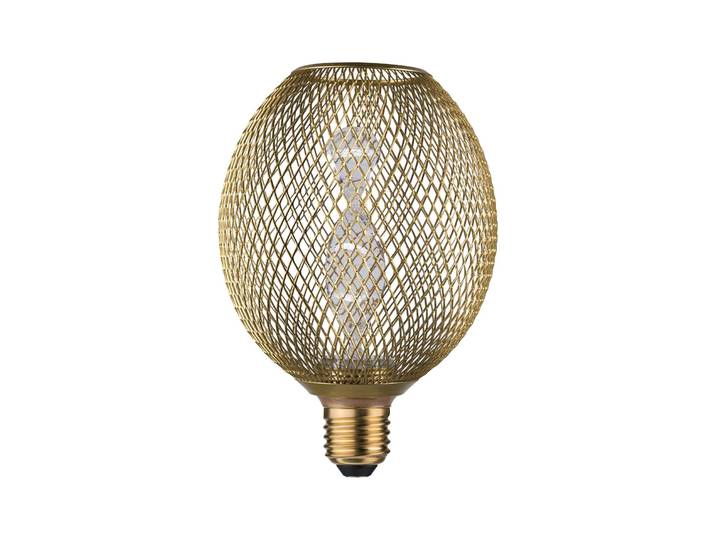 PAULMANN LED-Leuchtmittel Metallic Glow Globe messing Helix, 3,5W 1800K 230V , grau (messingfarben), Ø:11cm, Leuchtmittel, LED-Leuchtmittel