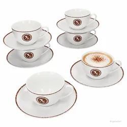 12tlg Authentic Italian Cappuccino-Set Tassen 200ml Untertassen für 6 Personen