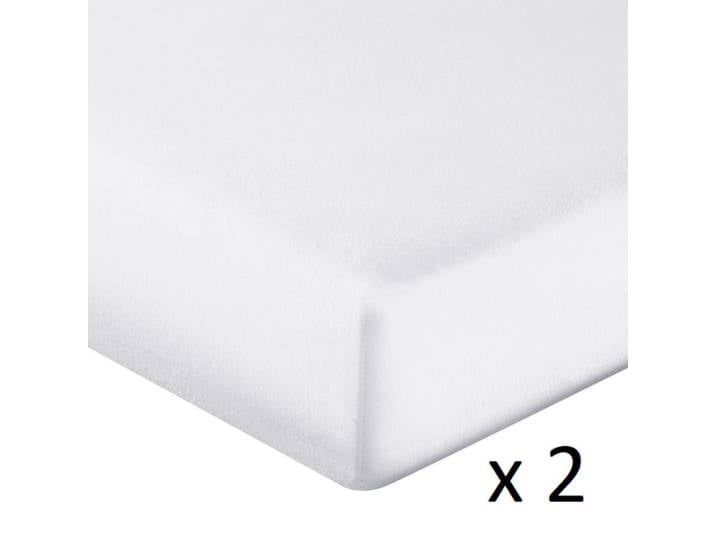 Lot de 2 protège-matelas imperméables coton blanc 160x200 cm