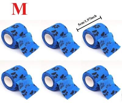 Uplift Essentials Pet Self Adhesive Cohesive Bandage Non Woven Breathable Leg & Joint Protector 6pcs Blue Claw M
