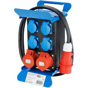 Bachmann CEE-Stromverteiler 349.008, mobil, für außen, 4x Schutzkontakt 230V & 2x CEE 400V / 16A