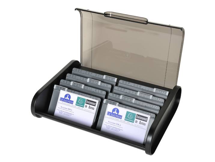 EXACOMPTA Fichier pour cartes de visite Topline - 60x245x180 mm - Noir