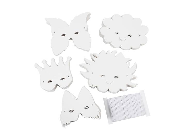 Kreativset CREATIV COMPANY Masken 100 Stück , weiss (weiß), Kreativsets, Kreativset