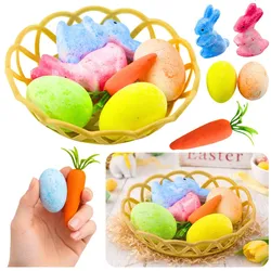 Osterdeko im Korb, Hasen, Eier, Karotten, 6 Stk