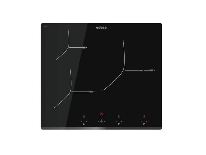 Edesa EIT-6329 B Induktionskochfeld, 3 Zonen, Touch-Steuerung, 9 Leistungsstufen, Leistung 7,1 kW, Schwarz
