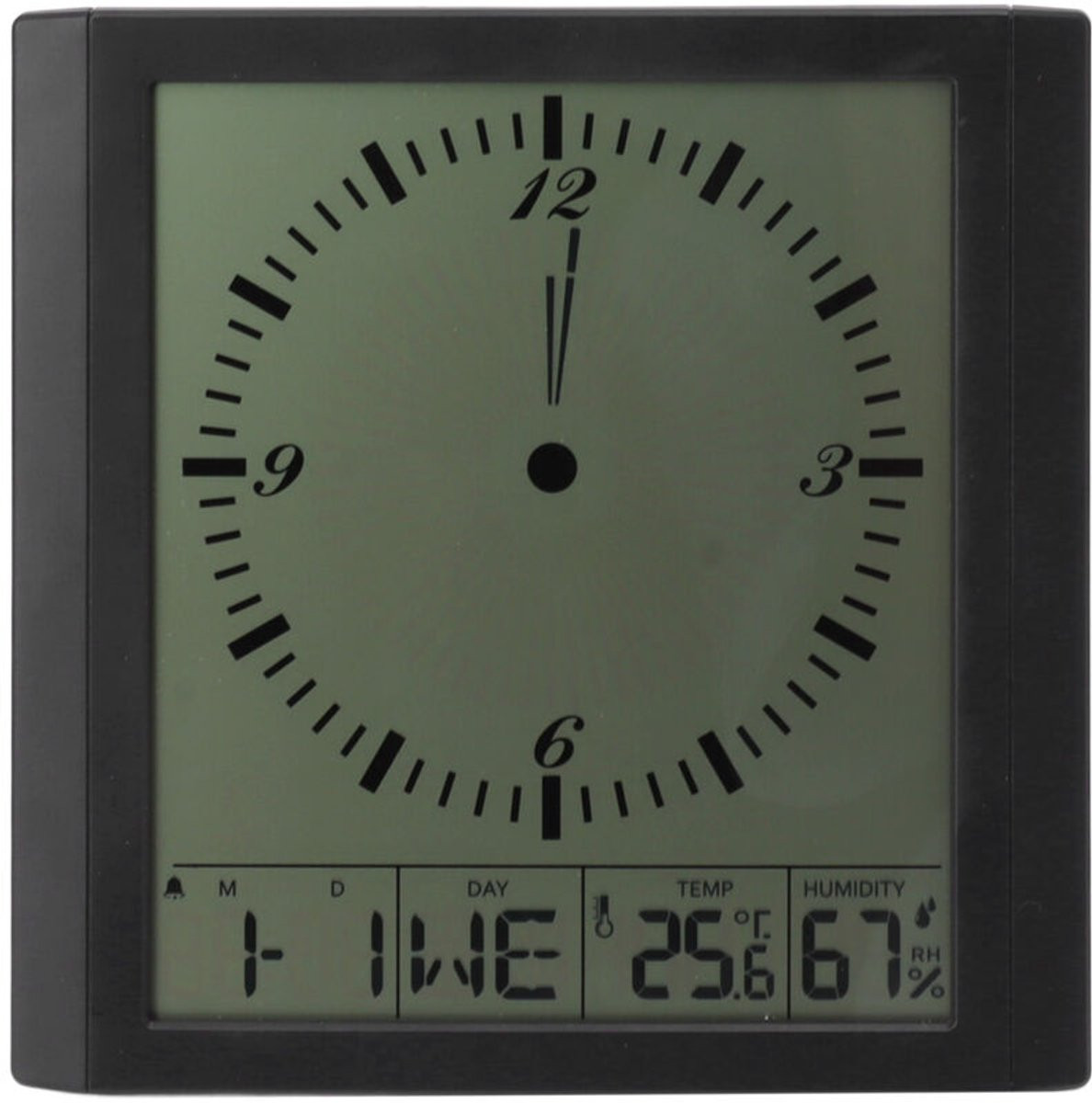 8,6-inch multifunctionele digitale wandklok met thermometer en hygrometer voor de slaapkamer