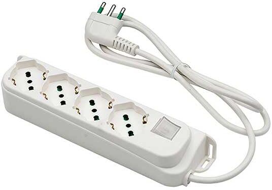Fanton Multipresa Con Prese Bipasso 4 Schuko Spina A Squadra Italiana 2p+t 16a Cavo 1.5m  47420
