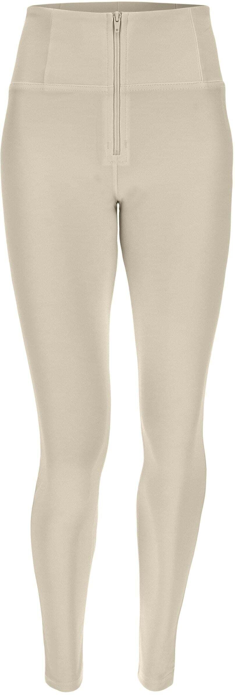 Leggings FREDDY "Leggings WRUP1HC006PREC", Damen, Gr. M, EURO, braun (braun rice), Obermaterial: 72% Polyester PES. 15% Polyurethan PU. 13% Elasthan EL., Hosen Leggings braun rice M, EURO