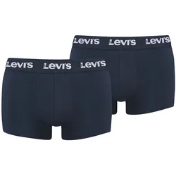 Levi's Herren Boxershorts, 2er Pack - Logo Trunk 2P, Logobund, Baumwoll-Stretch, einfarbig Dunkelblau / XL