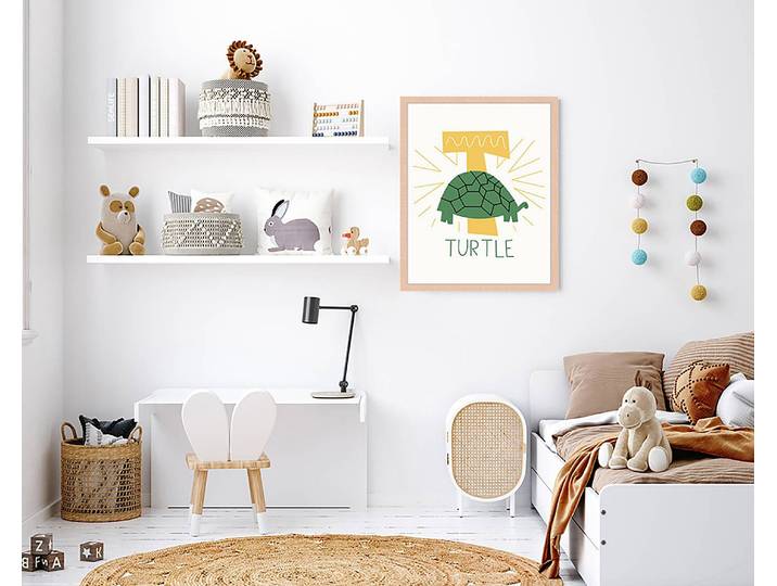 Tableau déco Turtle 43 x 53cm Multicolore