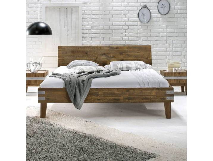 Bett Paraiso Akazie Massivholz 160x200cm Vintage industrial