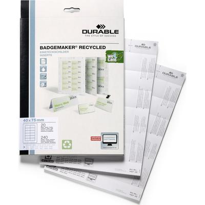 Durable Einsteckschilder 40x75mm 20 Bogen (240 Schilder) weiß