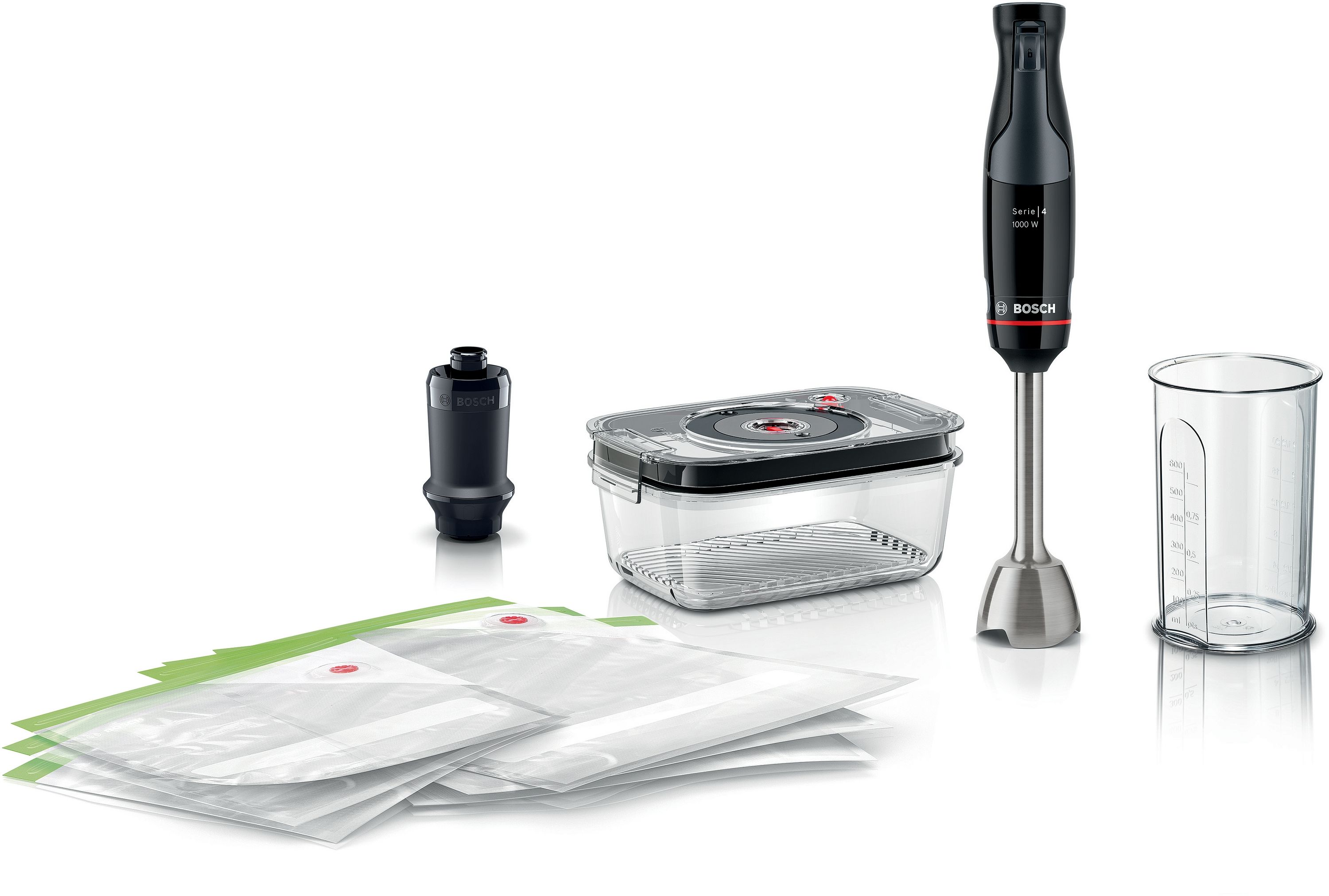 Bosch Serie 4 MSM4B6V2 ErgoMaster Stabmixer 1000 W (Schwarz)
