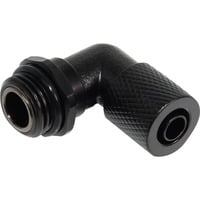 ES 8/5mm 90° Anschraubtülle - Gerade -, Verbindung schwarz, für weiche Schläuche (PVC, Silikon, Neoprene)