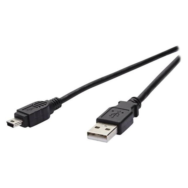 Vivanco USB 2.0 kompatibles Verbindungskabel, 1,8 m - Schwarz (1.80 m, USB 2.0) (VVITUSBMINI18MMK)