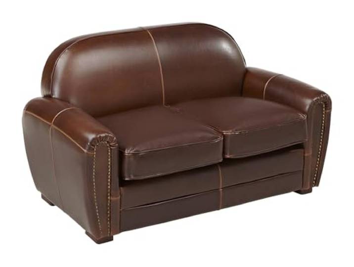 Vente-unique-Ledersofa Vintage 2-Sitzer - Braun - Baudoin