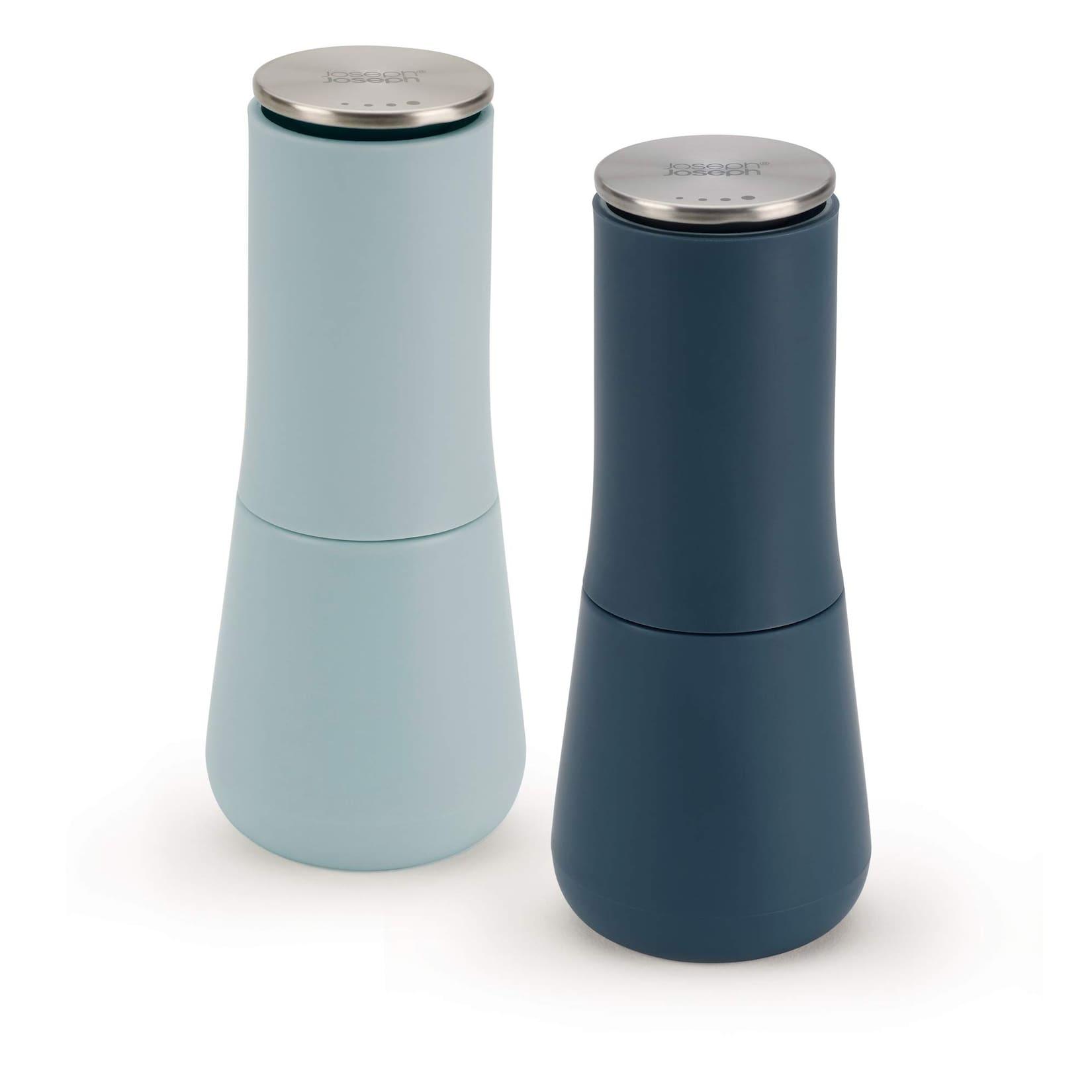 Joseph Joseph Milltop Krümelfrei schmutzfrei Salz- und Pfeffermühlen-Set Blau, Keramikmühle